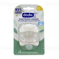 DODIE Sucettes &eacute;co-con&ccedil;ues beige 0/2 mois x2