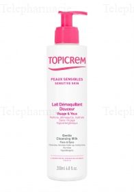 TOPICREM Hydra+ Lait d&eacute;maquillant douceur flacon pompe 200 ml