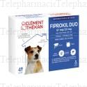 CLEMENT THEKAN Fiprokil Duo 67mg / 20mg solution pour petits chiens 4 pipettes