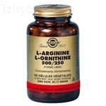 SOLGAR L arginine L ornithine 500mg / 250mg 50 g&eacute;lules