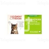 CLEMENT THEKAN Milprazikan 16mg / 40mg comprim&eacute;s chats traitement des infestations mixtes x2