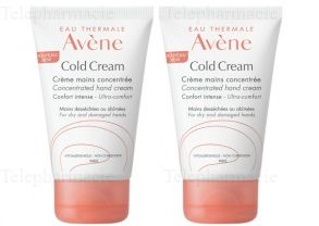 Cold cream cr&egrave;me mains peaux dess&egrave;chees ou abimees 2x50ml