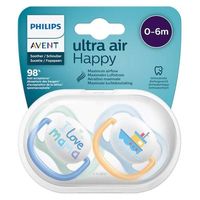 AVENT SUCET ULTRA AIR 0-6M BOY LOVE MAMA