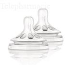 Tetines natural silicone liquides epaissis 6 mois et plus lot de 2