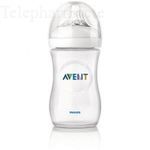 Biberon natural pp tetine silicone debit lent 1 mois et plus 260ml