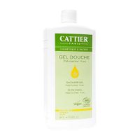 CATTIER Gel douche Fraicheur Th&eacute; matcha-yuzu Flacon 1L