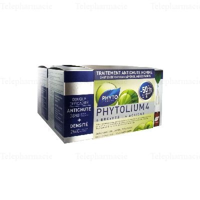 Phytolium 4 - Traitement anti-chute Homme - Lot de 2 x 12 x 3,5ml