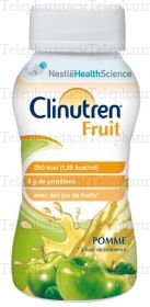 Clinutren aliment di&eacute;t&eacute;tique &agrave; la pomme - 4 bouteilles de 200 ml