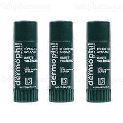 DERMOPHIL INDIEN Stick l&egrave;vres haute tol&eacute;rance Lot de 3 Sticks 4g dont 1 OFFERT