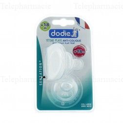 Tetine plate col large en silicone debit rapide +18 mois