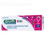 GUM Kids dentifrice fluor&eacute; go&ucirc;t fraise 3ans+ Tube 50ml