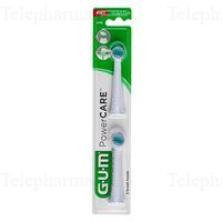 GUM Powercare Recharge Brosse &agrave; dent &eacute;lectrique souples x2