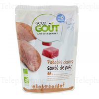 Go&ucirc;t Plat Patates Douces Saut&eacute; de Porc d&egrave;s 6m 190g