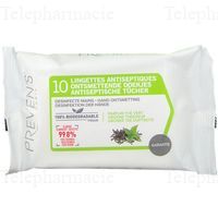Lingettes Antiseptiques Parfum Th&eacute; Vert 10 lingettes