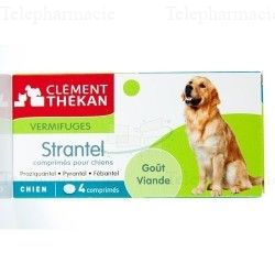 Strantel Vermifuge chien go&ucirc;t viande - 4 comprim&eacute;s