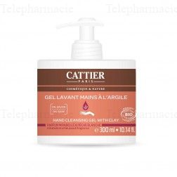 CATTIER Gel lavant mains &agrave; l'argile bio P&ecirc;che / mirabelle flacon pompe 200ml